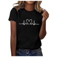 thumbnail image 1 of Mode et Loisirs Art Performance Imprimé Col Rond Manches Courtes T-Shirt Décontracté T-Shirt Manches Longues pour Femmes Confort Manches Courtes T-Shirts pour Femmes, 1 of 4