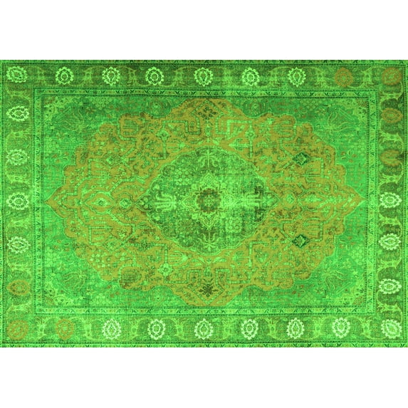 Ahgly Company Indoor Rectangle Persian Green Traditional Area Rugs, 2' x 3'