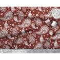 thumbnail image 2 of Soimoi Red Cotton Duck Fabric Floral & Paisley Printed Fabric 1 Yard 42 Inch Wide, 2 of 3