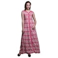 thumbnail image 1 of Bimba Robe Maxi Sans Manches à Fente avant Imprimée Teinture sur Nœuds Été Printemps pour Femmes - Grande, 1 of 5