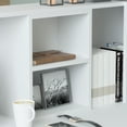 thumbnail image 2 of KULAGAGA L-Shaped Executive Office Desk with Lateral File Cabinet, Reception Computer Desk Reception Center Desk Bar Table Cash Register Counter ,White, 2 of 7