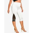 thumbnail image 2 of Rosegal Women's Plus Size & Curve Colorblock Lace Insert O Ring Capri Leggings, 2 of 5