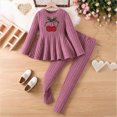 thumbnail image 2 of Baby Girls Clothes Toddler Girl Outfits Fall Infant Long Sleeved Print Top Pants Two Piece Set Casual Ruffle Sleeve Shirt Teen Girl Clothes Kaprioy Girls Clothes Fall Winter, 2 of 4