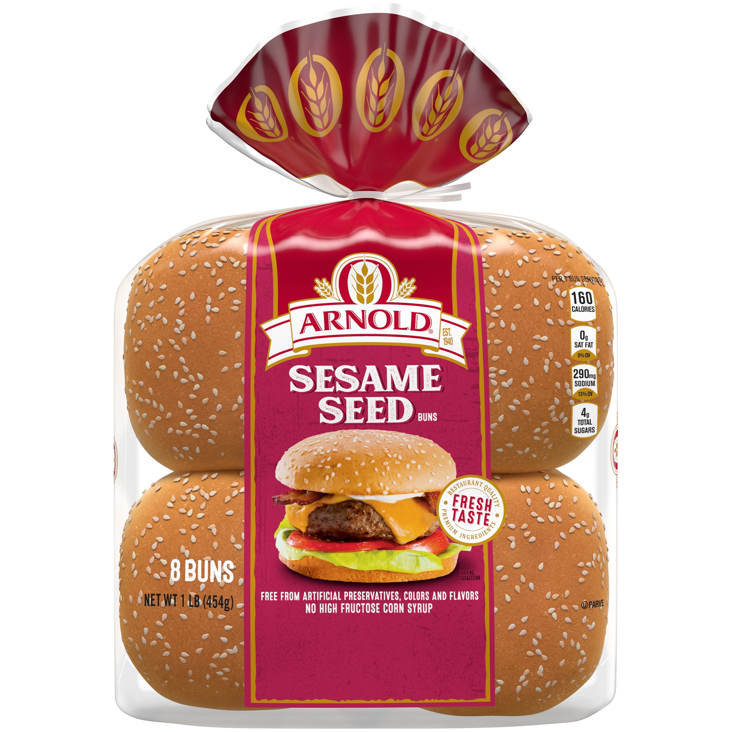 Arnold Sesame Seeded Sandwich Buns, 8 Buns, 16 oz