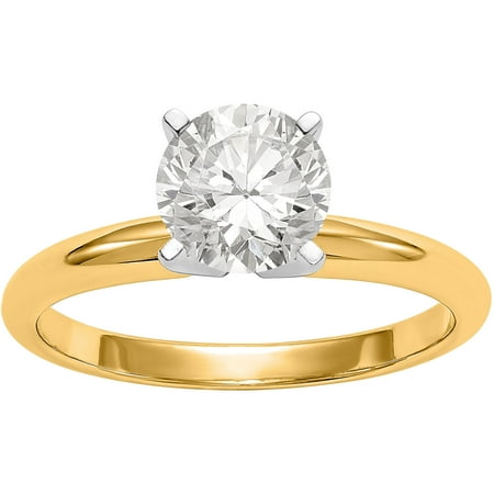 14ky .80 Carat 6.0mm Moissanite Solitaire Ring