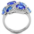 thumbnail image 3 of Luxe Jewelry Designs Women's Stainless Steel Pave Ring with Sapphire Synthetic Glass Stones - Size 7, 3 of 4