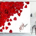 thumbnail image 3 of 4-piece Valentine\'s Day Shower Curtain Set with Carpet, Non-slip Carpet, Toilet Cover, Bath Mat, 3D Romantic Red Rose Shower Curtain with 12 Bathroom Hooks, 3 of 7