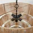 thumbnail image 6 of KAWOTI 5-Light Beige Oversize 4-Tiered Pendant Light with Rattan Shade, 6 of 8