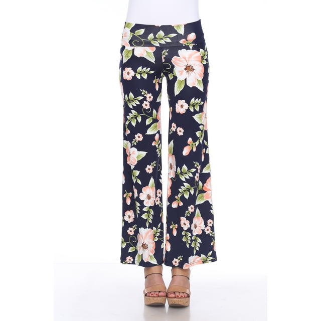 White Mark Pantalon Palazzo à Fleurs pour Femmes