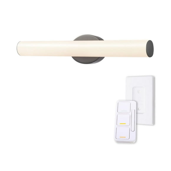 AmbianceSelect™ 24" Black Dimmable Color Adjustable LED Integrated Vanity Light with Wall Mount Dimmer Remote, 91005759