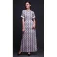 thumbnail image 4 of Bimba Robe Longue pour Femmes en Rayonne à Feuilles et Fleurs d'Anémone, Style Bohème, Plage, Cocktail, Fête, Maxi, Fendue - Très Petit, 4 of 6