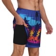 thumbnail image 2 of Fotbe Beach with Palm Trees Traje de Baño para Hombre – Shorts de Natación de Secado Rápido con Forro y Bolsillos-XX-Large, 2 of 6