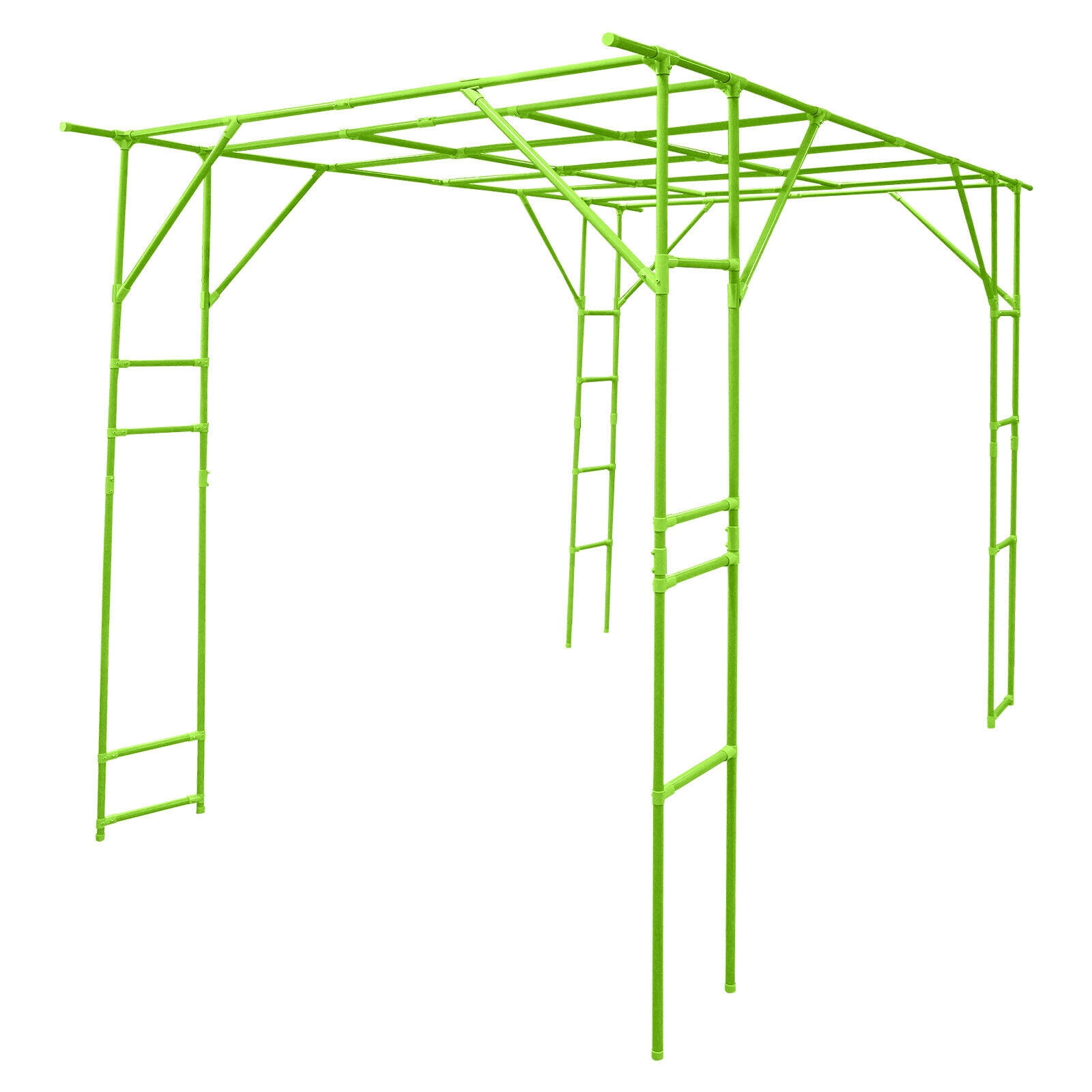 Outdoor Plant Trellis 9.8x6.6ft - Steel Climbing Stand for Tomatoes, Cucumbers, Vines, Green ABS Feet