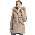 thumbnail image 3 of Sriper Womens Winter Coats Mid Length Oversized Faux Fur Hood Zip up Down Jacket Thermal Long Sleeve Soild Fashion Quilted Outerwear Pockets Plus Size 2025 Trendy Warm Clothes Cold Weather Going Out, 3 of 8
