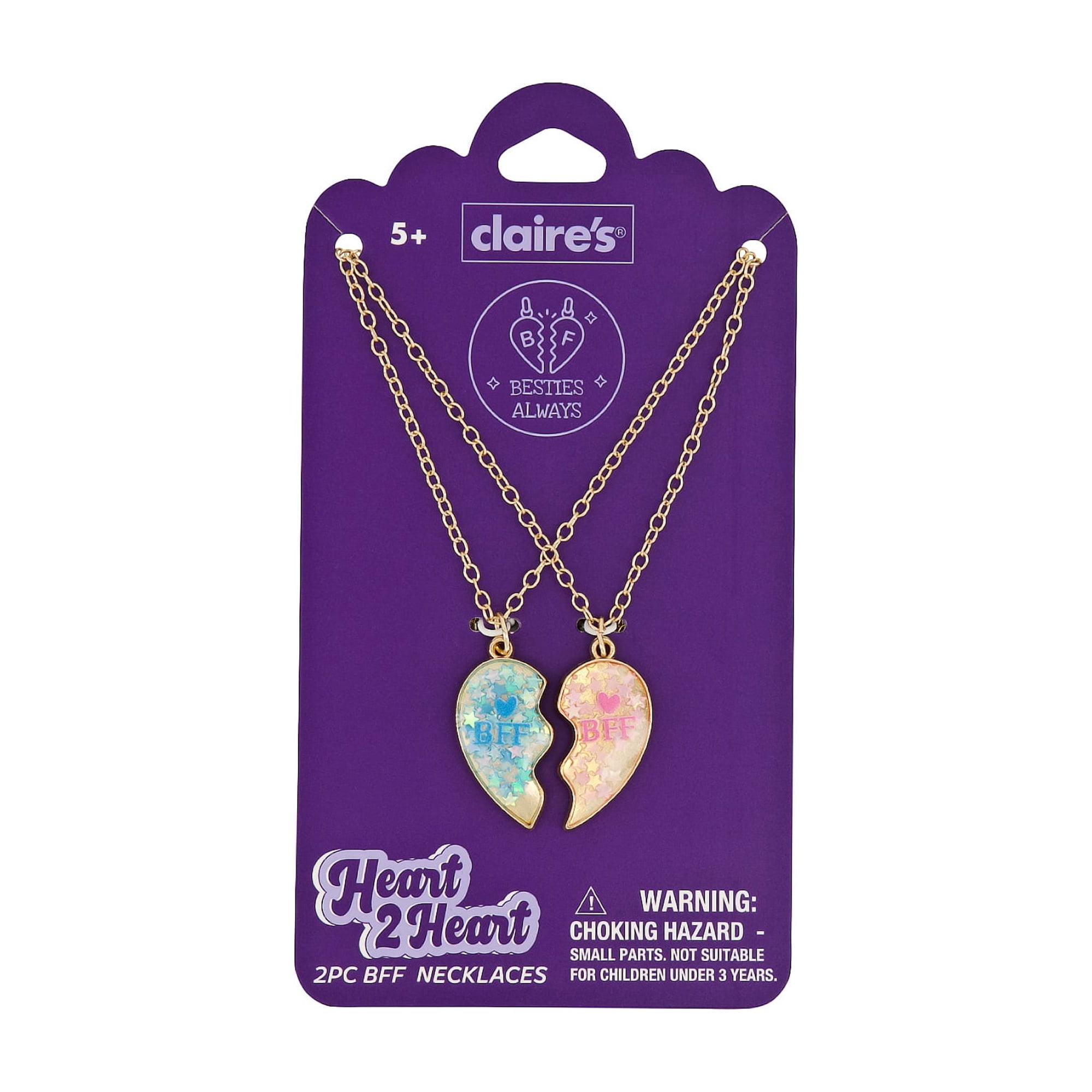 Claire's Best Friends Necklace Set - Heart, 2pcs