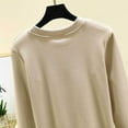 thumbnail image 7 of FRSASU Women's Velour Homewear Pajamas Crewneck Long Sleeve Casual Pullover Soft Warm Shirts Velvet Tops Winter Fall Beige, 7 of 7