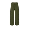 thumbnail image 5 of Joggers for Women Pants for Women Women's Pants Wide Leg Pant Drawstring Casual Corgo Trousers With Pockets Army Green Xxl, 5 of 6