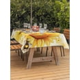 thumbnail image 3 of Outdoor Tablecloth with Umbrella Hole for Patio/Picnic/Party/Camping, Sunflower Waterproof Table Cloth Rectangle Table Cover Washable, Yellow Floral Elegant Flowers Pastoral (54"x 80"), 3 of 8