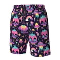 thumbnail image 6 of Uemuo cartoon Skull rainbow space Pattern Men's Swim Trunks Hawaiian Beach Bathing Suit Swimsuits Beach Quick-Dry Shorts with Pockets-Medium, 6 of 9