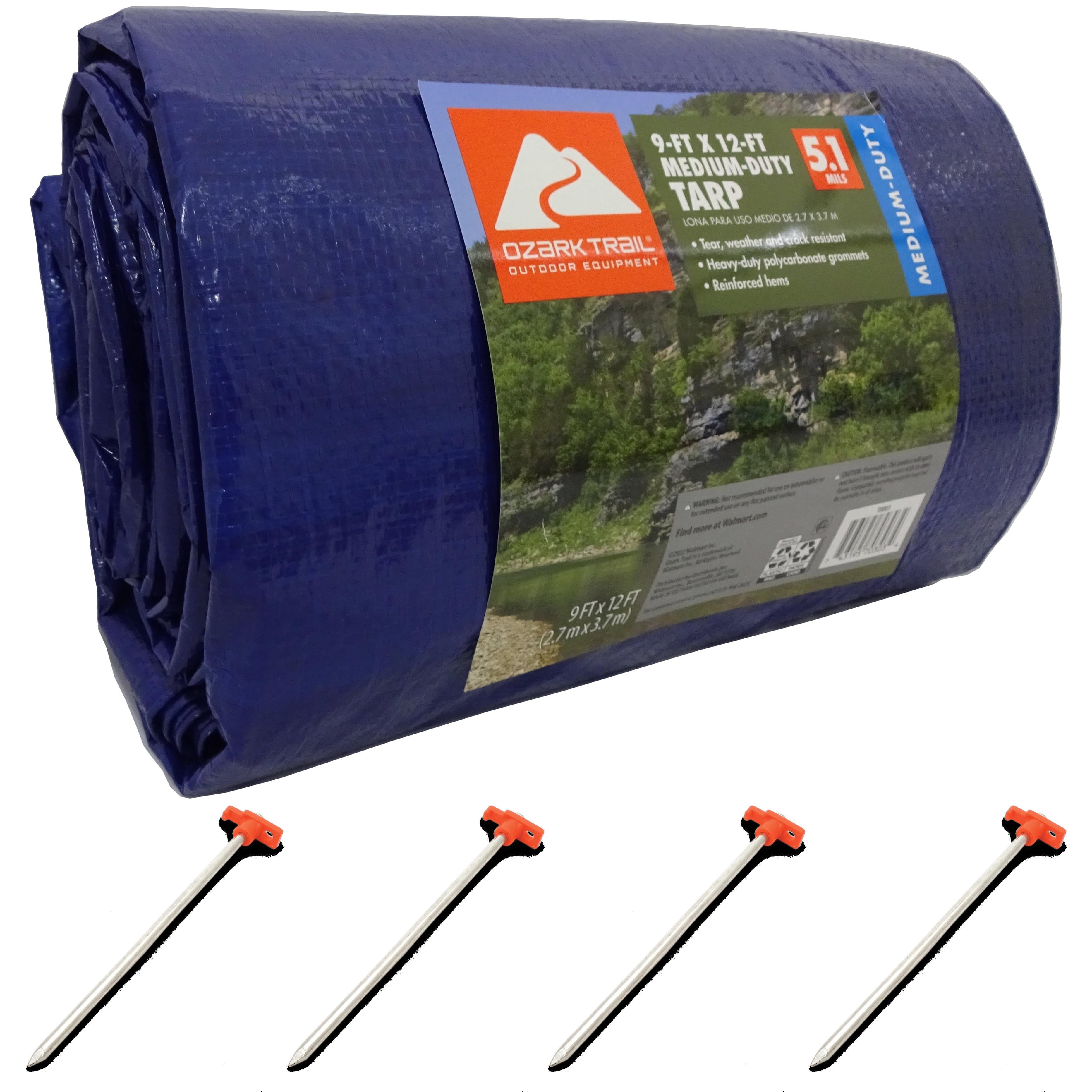 Ozark Trail Medium Duty Tarp, 9'x12', PE Material, Tear and