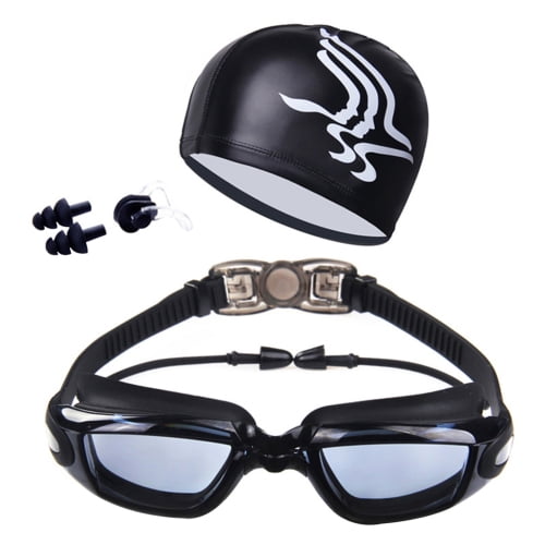 Swimming Goggles Glasses UV Protection Anti-Fog Swim Ear Nose Plugs Goggles Box 