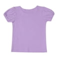 thumbnail image 4 of Miaeowve little Girls Summer Cotton T-shirt Short Puff Sleeve Round Neck Basic Tee Blouse Top Purple 2T, 4 of 5