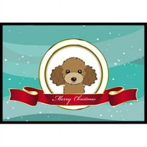 Carolines Treasures BB1566JMAT Chocolate Brown Poodle Merry Christmas Indoor & Outdoor Mat- 24 x 36 in.