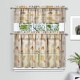 thumbnail image 2 of Mushroom (40) Kitchen Curtain Valance 3 Piece Home Curtains and Valance Set Curtain Sink Window Decor Window Treatment Tier 27.5x36 Length, 2 of 6