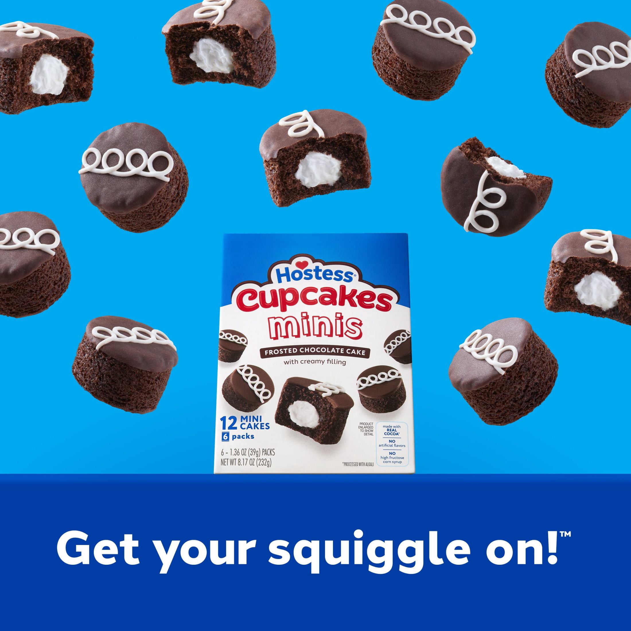 (3 pack) Hostess Cupcakes Minis, Chocolate Snack Cakes, 8.17 oz Box (6 Count)