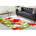 thumbnail image 3 of Poppy Flower Rug, Poppy Fields Rug, Farmhouse Rug, Trendy Rug, Daisy Flower Rug, Office Decor Rug, Gift Rug, Red Poppies Rug, Botanical Rugs, 2.6'x4' - 80x120 cm, 3 of 8