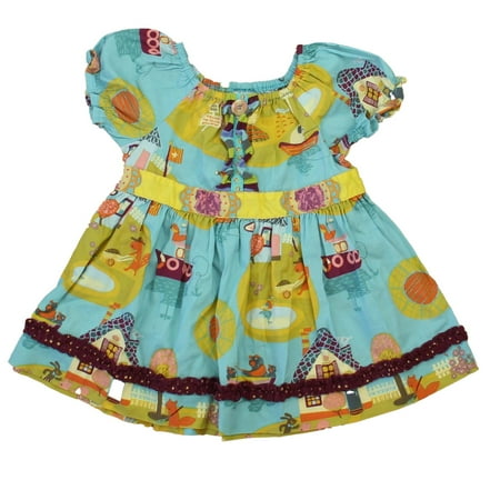 

Pre-owned Matilda Jane Girls Blue | Yellow Dogs on Boats Dress size: 2T
