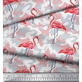 thumbnail image 3 of Soimoi Poly Georgette Fabric Camouflage Texture & Flamingo Bird Print Fabric by Yard 42 Inch Wide, 3 of 3