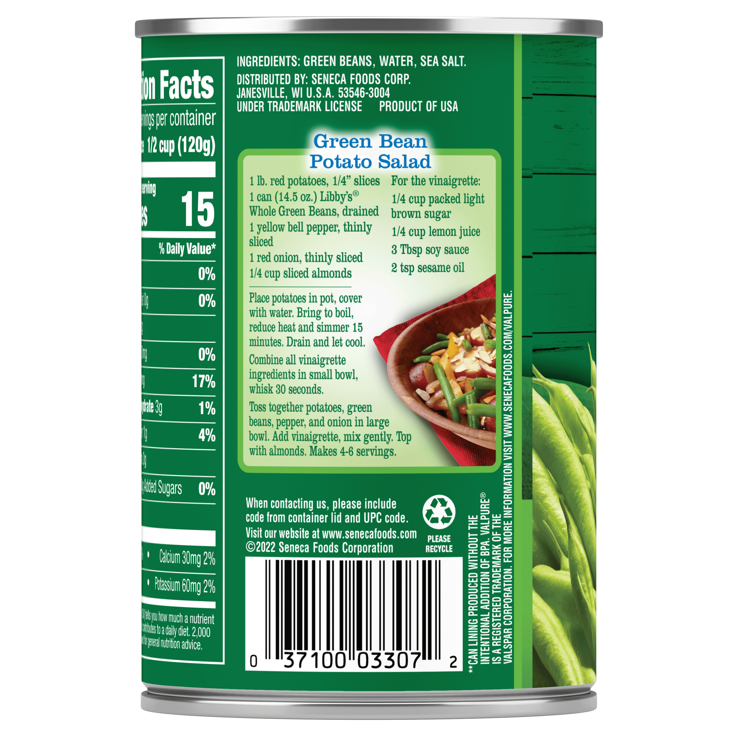 (12 pack) Libby's Whole Green Beans