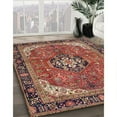 thumbnail image 2 of Ahgly Company Indoor Round Traditional Saffron Red Medallion Area Rugs, 3' Round, 2 of 6