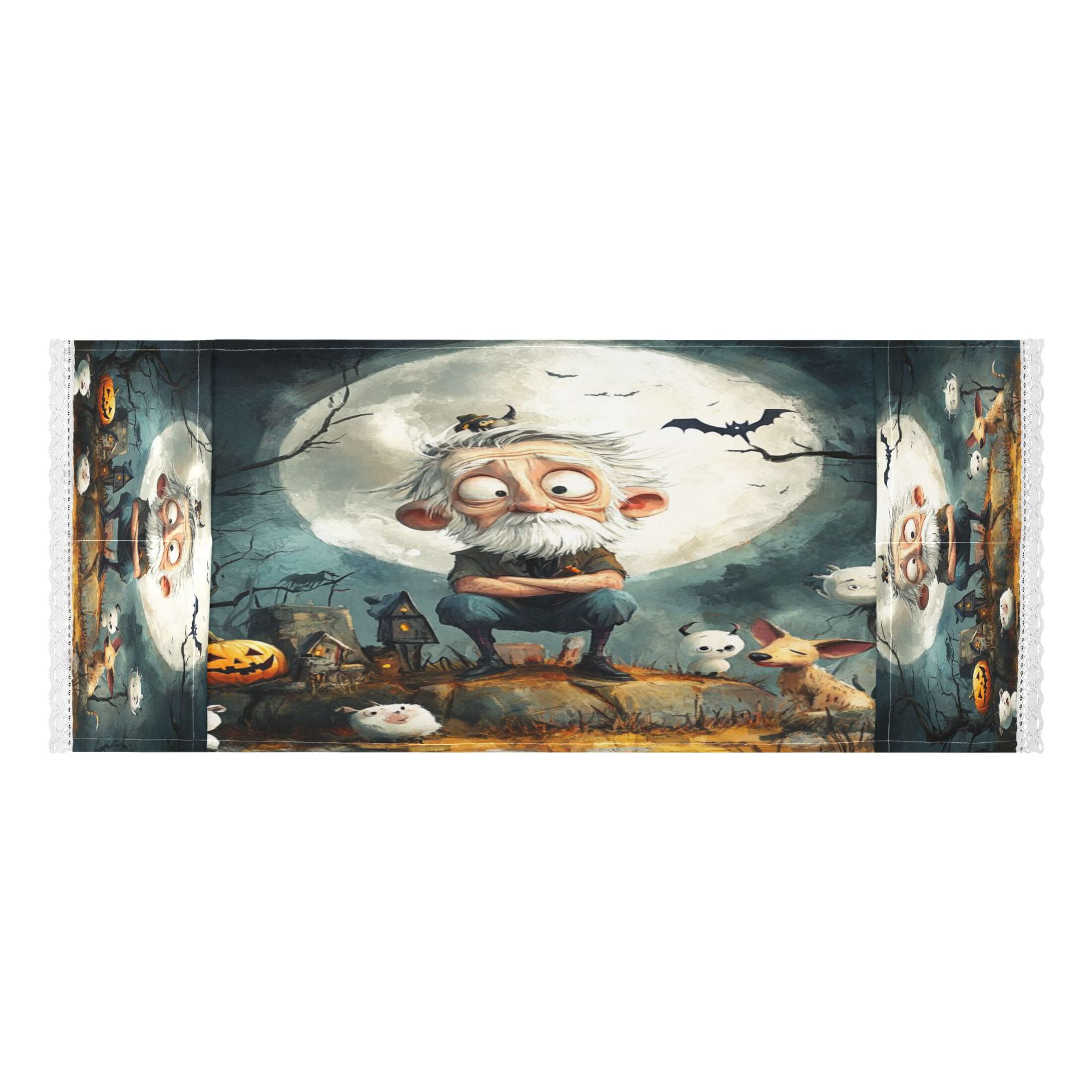 Halloween AtmosphereWasher and Dryer Covers Dust-Proof and Oil Resistant Fridge Cover with 4 Storage Pockets Washing Machine Top Cover for Laundry Kitchen Home 51.2 x 22 In