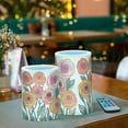 thumbnail image 3 of Yayeee Flameless Candles with Remote Flickering Battery Operated Multi Color Changing, Hand Drawn Floral, 3 of 7