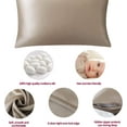 thumbnail image 3 of LUSHVIDA 100% Natural Mulberry Silk Pillowcase for Hair and Skin- Standard (20"x 26") Breathable Bed Pillow Cases with Both Sides, Taupe, 1 Pack, 3 of 7