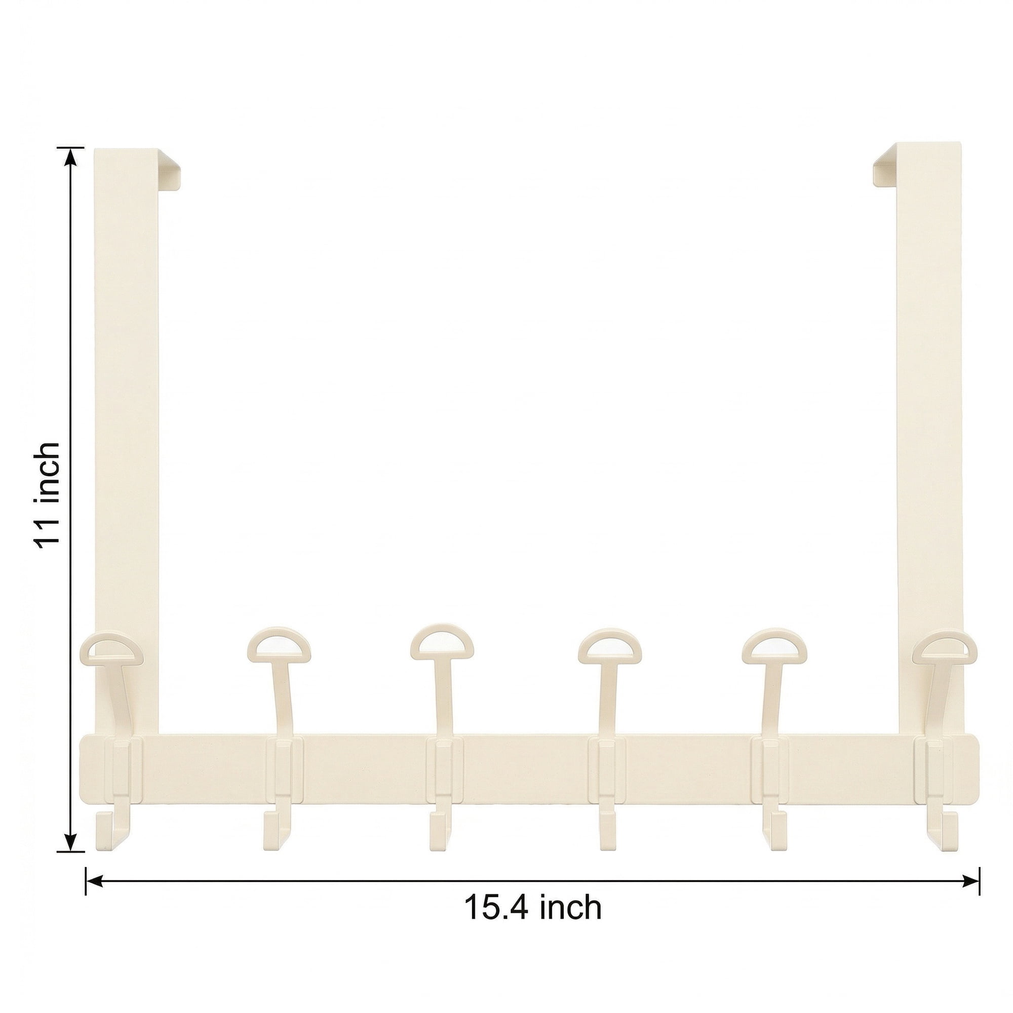 Unique Bargains Coat Rack Wall Mount with 6 Hooks for Entryway Bedroom White 15.4"x11"
