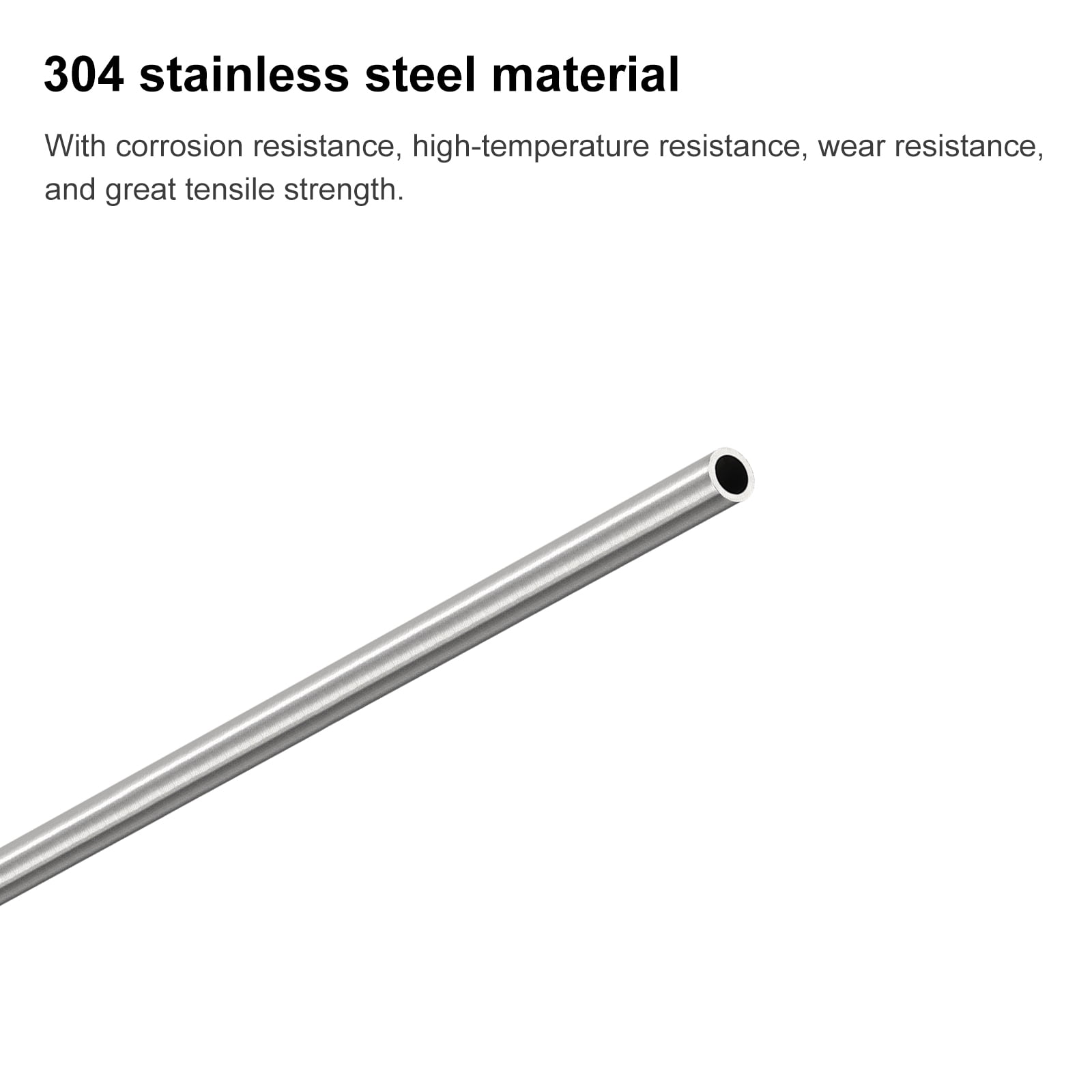 Unique Bargains 304 Stainless Steel Capillary Tubes Metal Tubing Silver Tone 2.5mm x 0.2mm