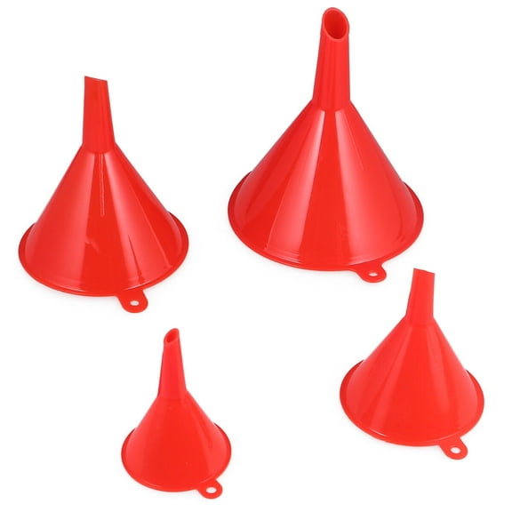 BRIGHTFUFU 2Set Plastic Funnels For Automotive And Kitchen Use With Nested Design And Side Loops