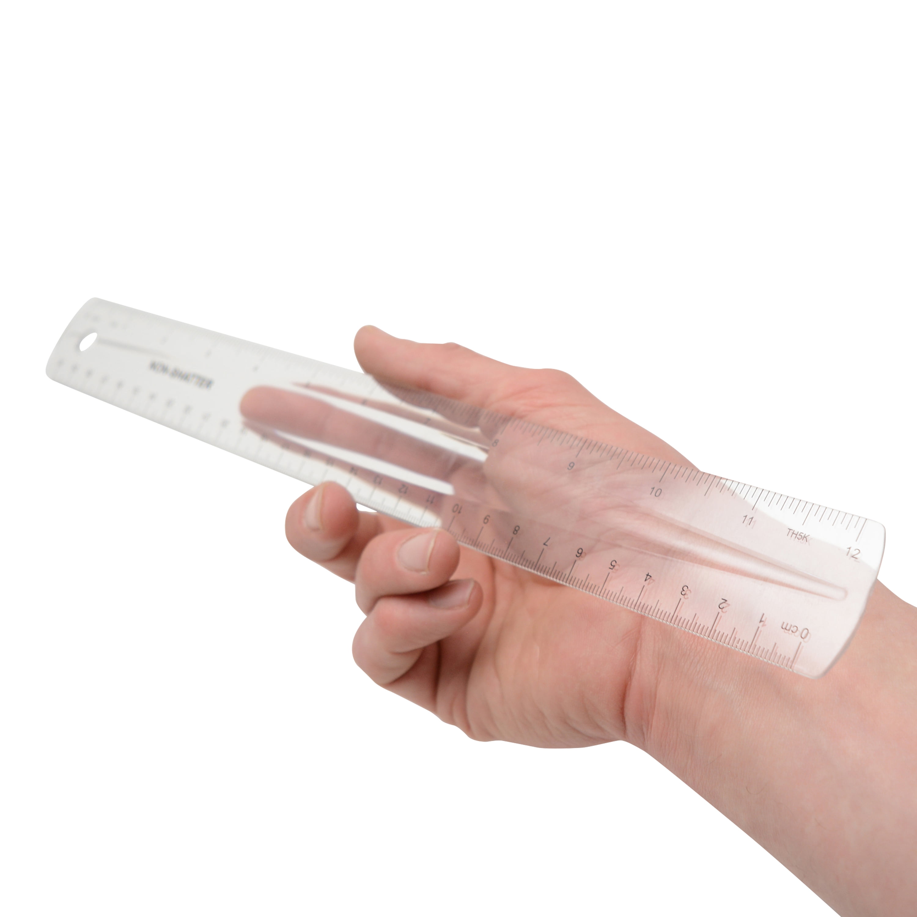 Basix by Westcott 30-Pack of Shatterproof Clear Rulers, Inches and Centimeters, Flexible, Ideal for Crafting, Office, Classroom, 12-Inch