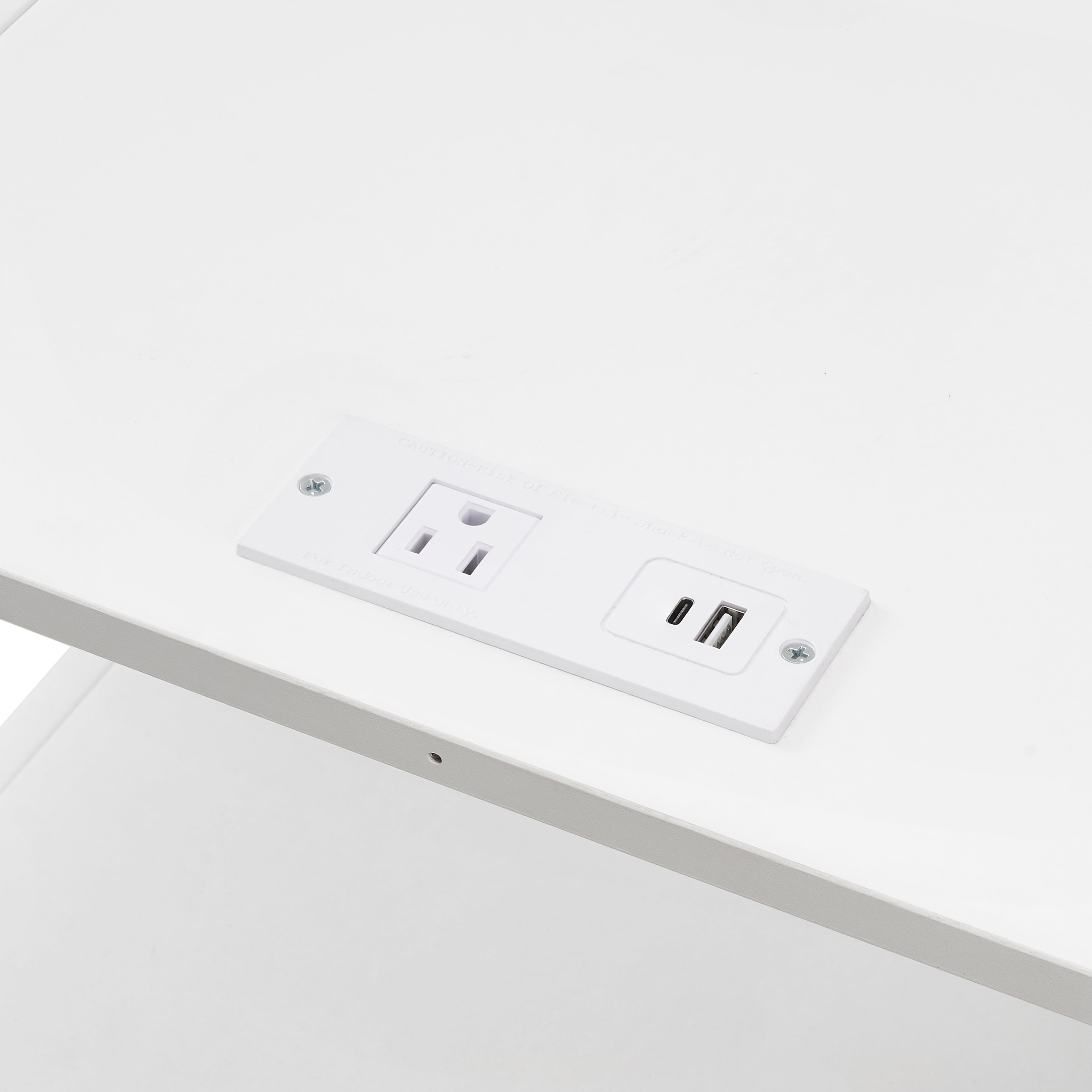 Mainstays 3 Drawer Fabric Nightstand with USB, Arctic White Boucle