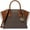 Brown/Chocolate, variant on Michael Kors Avril Small Leather Cheetah Print Calf Hair Satchel Light Cream