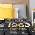 thumbnail image 3 of Happy 60th Birthday Gifts for Men Women Blanket 1963 60th Birthday Anniversary wedding Decorations Turning 60 Year Old Bday Gift Idea for Husband Wife Dad Mom Back in 1963 Throw Blanket 60Lx50W Inch, 3 of 6