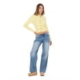 thumbnail image 2 of Forever 21 Women's Butter Yellow Hooded Cable Knit Cardigan Sweater, S, 2 of 6