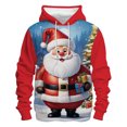 thumbnail image 3 of toraway Chandails en Molleton pour Hommes Col Rond Blanc Automne et Hiver Thème de Noël Imprimé Sweat à Capuche Manches Longues avec Poche P, 3 of 4