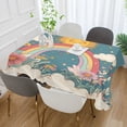 thumbnail image 2 of Yayeee Tablecloths 54" x 54" Rectangle Wrinkle Resistant Party Table Cover, Blue Rainbow, 2 of 8