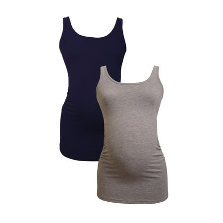 

LVMA1000 - 2 Pack- 100% premium Cotton - Women Maternity Tank Top 2 piece Set