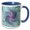 Blue/White, variant on 3drose, Concentric Wave Abstract Graphic Design, 11oz Two-tone Yellow Mug