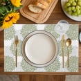 thumbnail image 4 of Sage Green Dahlia Placemats Set of 4, Country Grey Flowers Floral Farmhouse Placemats for Dining Table, Place Mats for Kitchen Tabletop, Waterproof Wipeable Dining Table Mats Set, 4 of 9